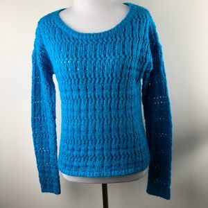 Aeropostale Aqua Blue Crocheted Sweater - Petite S